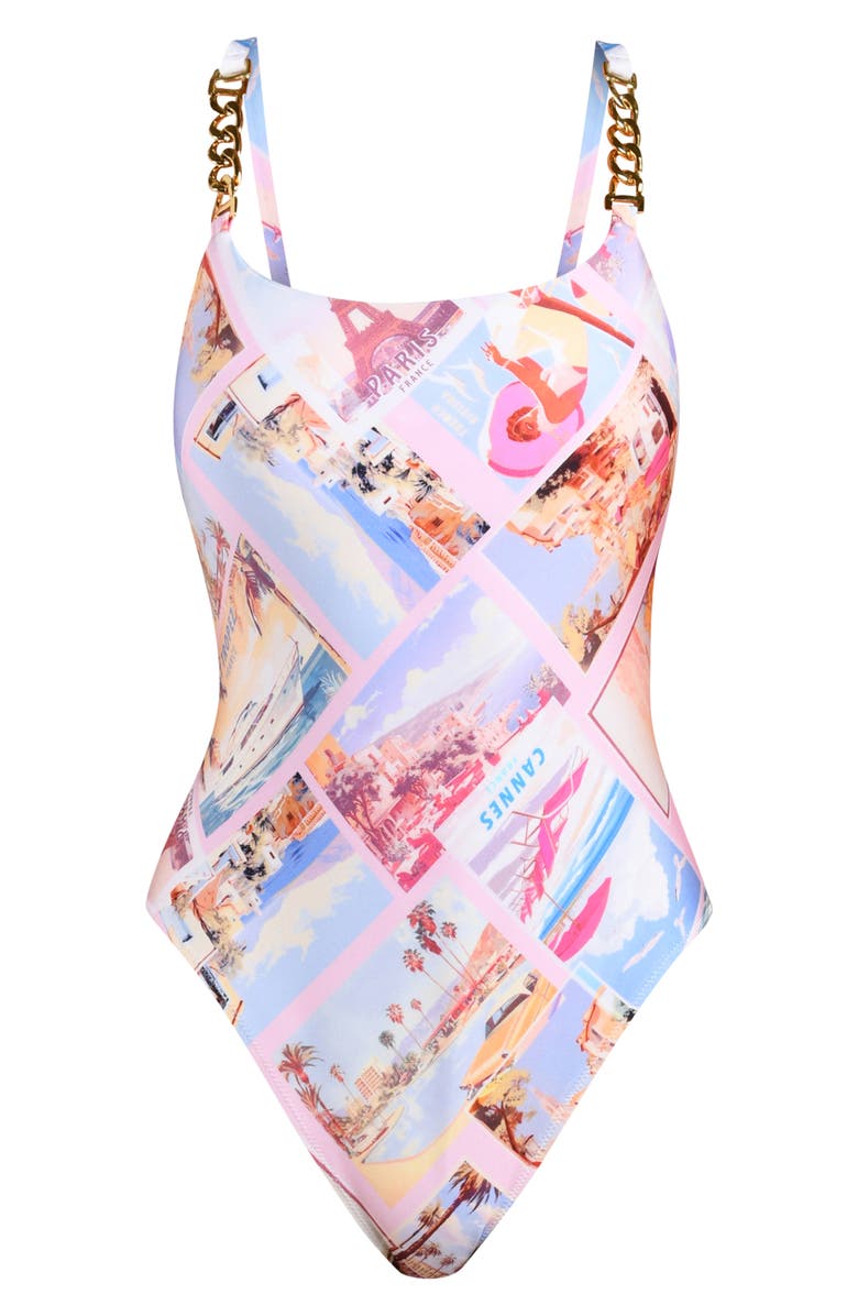 L'AGENCE Remi Print One-Piece Swimsuit, Alternate, color, 