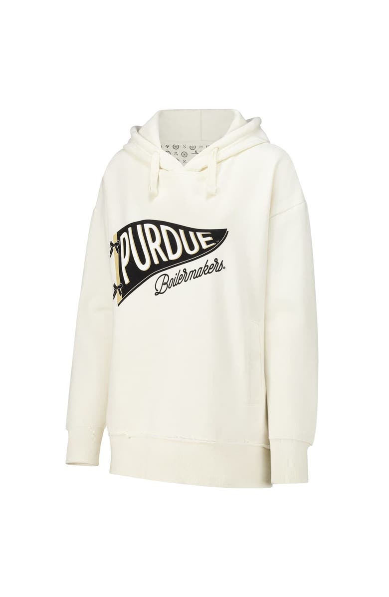 PRESSBOX Women's Pressbox Cream Purdue Boilermakers Marni Pullover Hoodie, Alternate, color, Cream