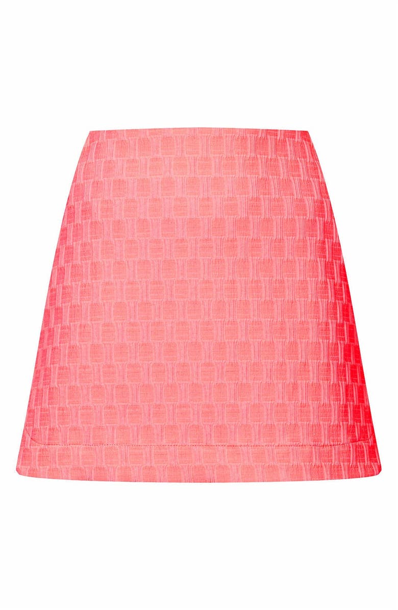 Topshop Textured Curved Hem Miniskirt, Alternate, color,