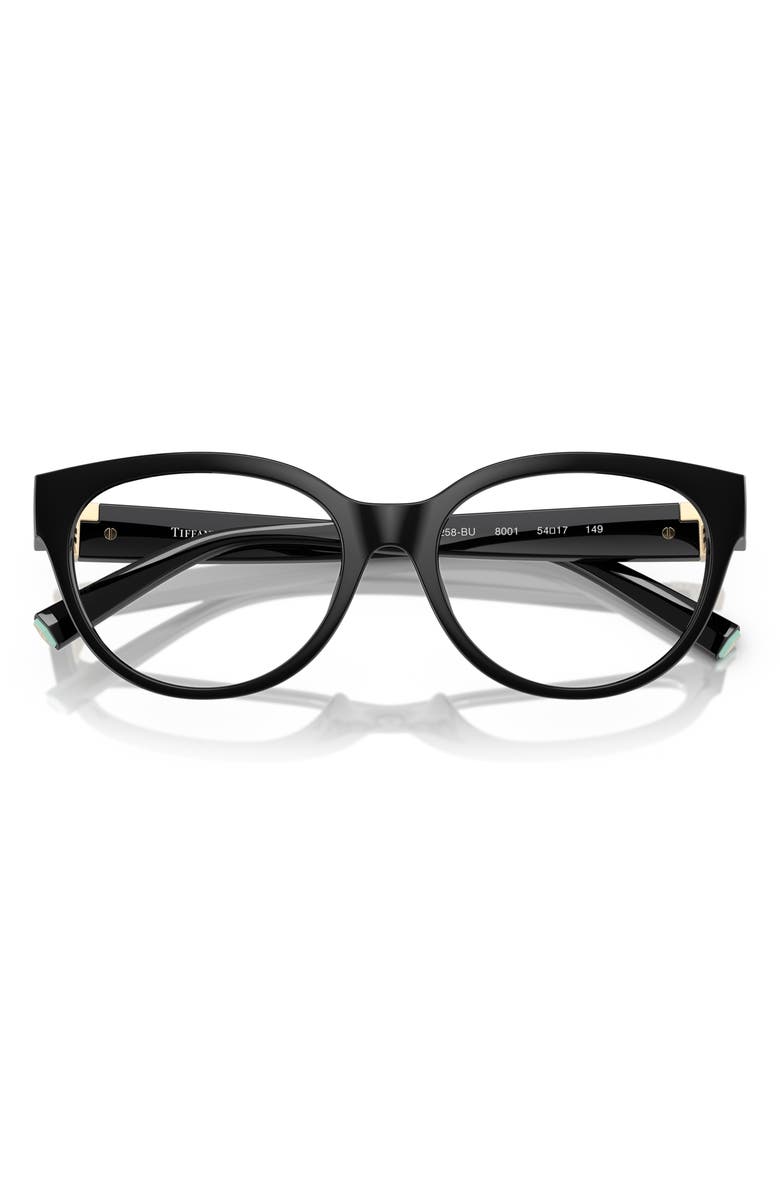 Tiffany & Co. 52mm Cat Eye Optical Glasses, Alternate, color, Black