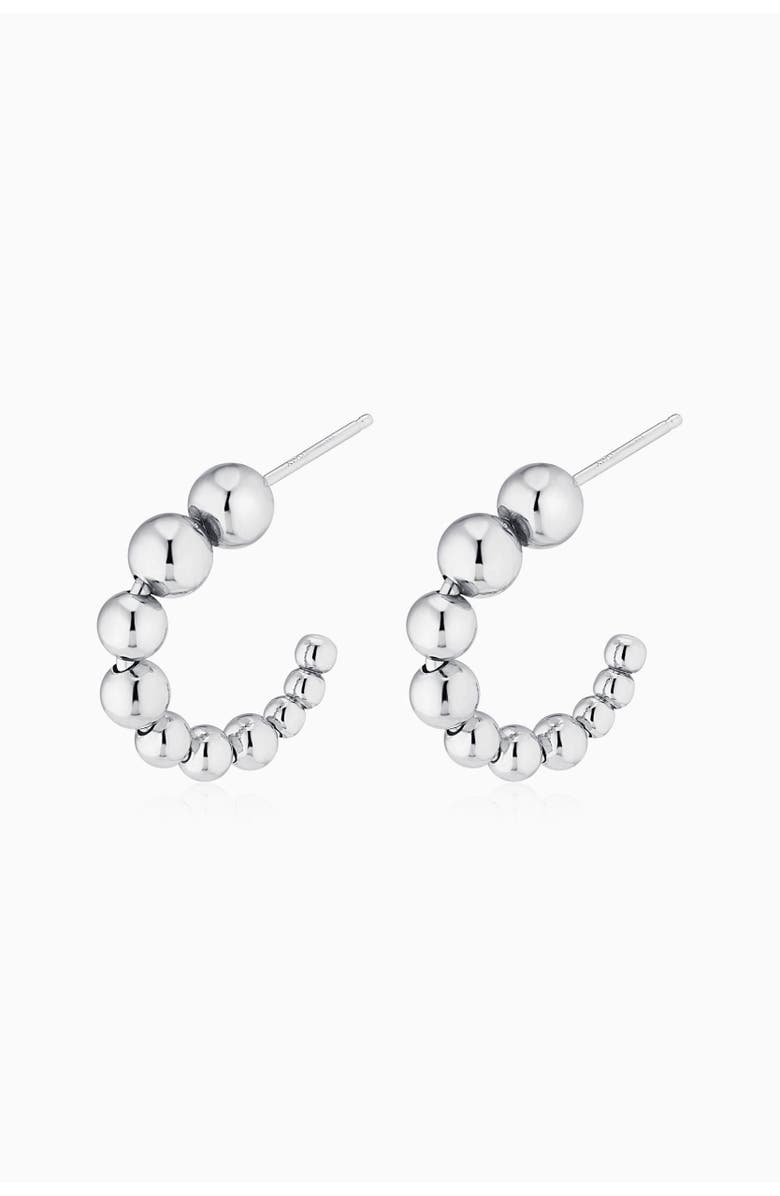 Oradina Sterling Silver Belle of the Ball Hoops, Alternate, color, Sterling Silver