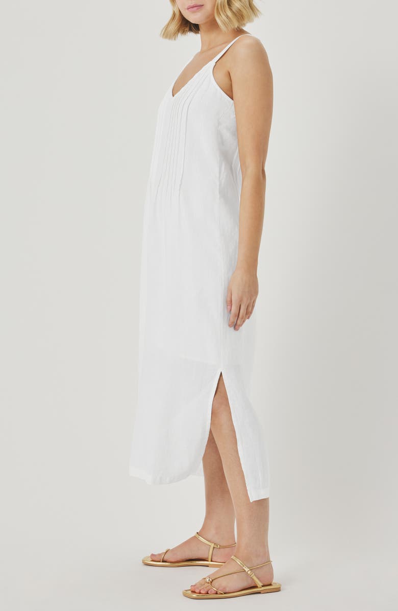 Splendid Stella Pintuck Detail Linen Dress, Alternate, color, White
