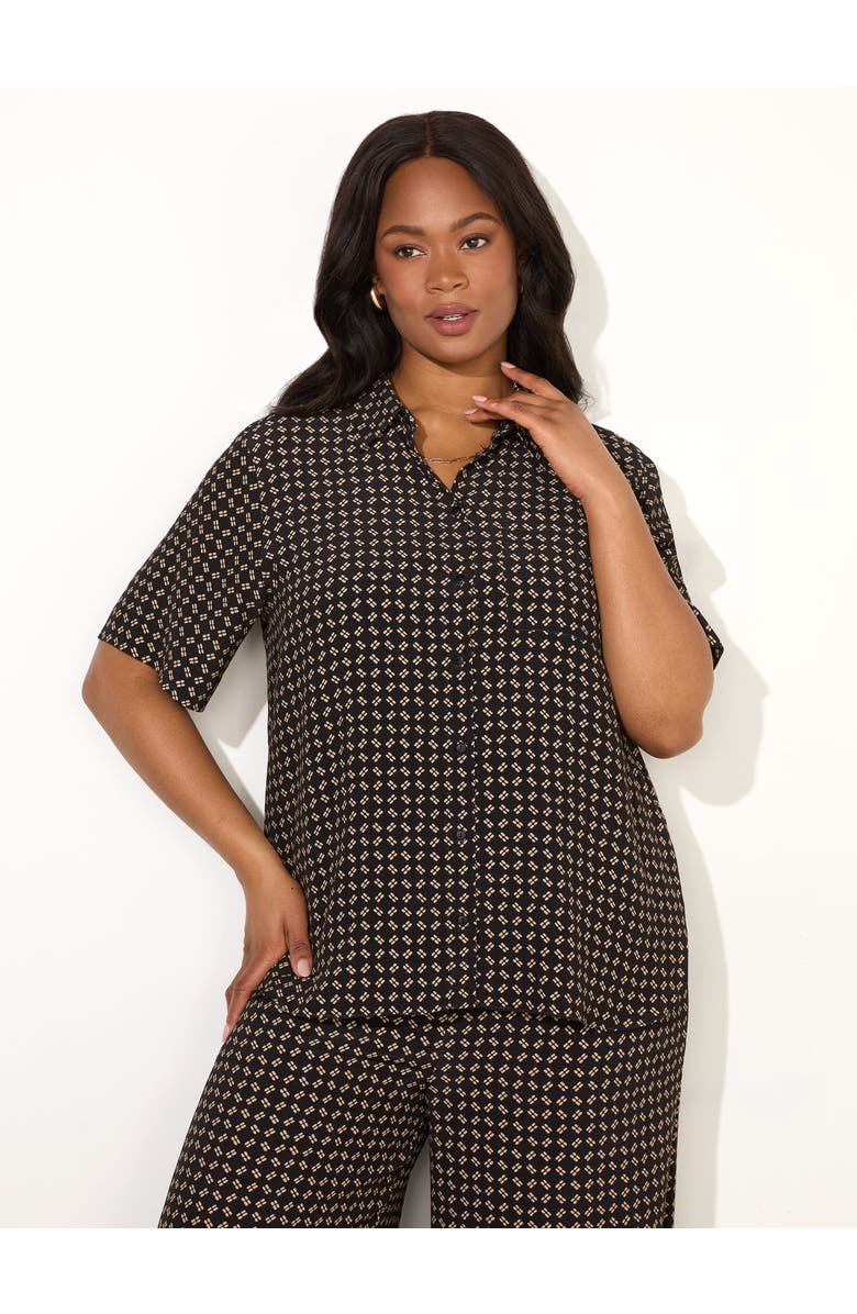 Live Unlimited Geo Print Short Sleeve Shirt, Alternate, color, Geo Print