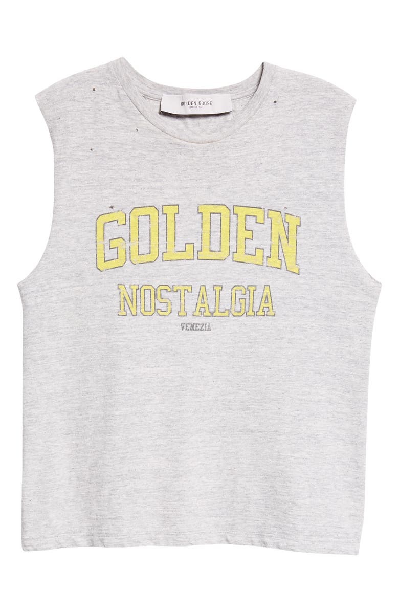 Golden Goose Slim Fit Distressed Graphic Tank, Alternate, color, 