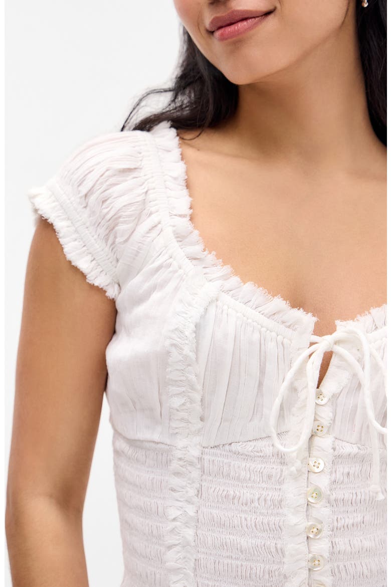 Mabel Floral Cotton Top, Alternate, color, WHITE