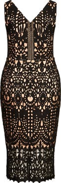 City Chic All Class Lace Overlay Sheath Dress