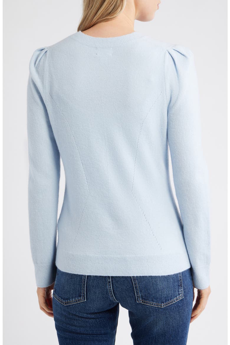 Pointelle Detail Crewneck Sweater, Alternate, color, BLUE SKYWAY