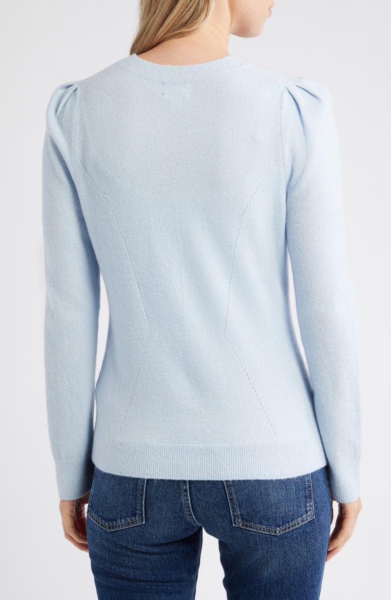 Caslon<sup>®</sup> Pointelle Detail Crewneck Sweater, Alternate, color, Blue Skyway