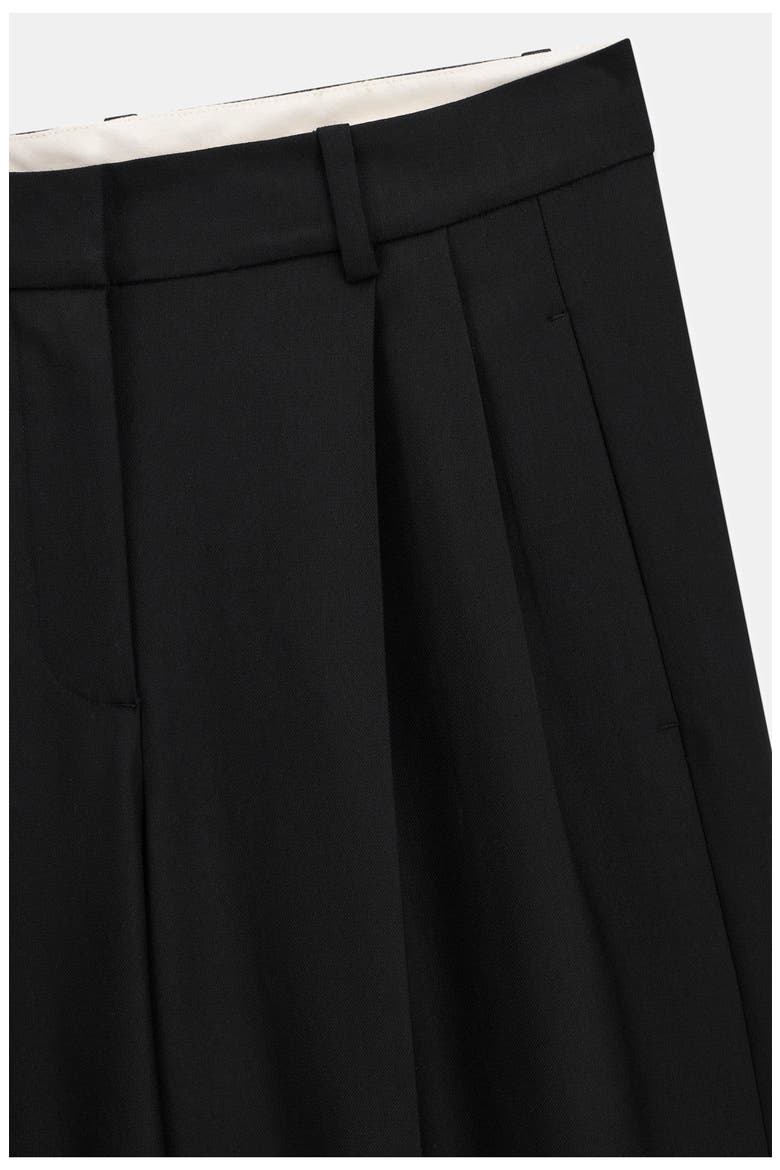High Waist Pleated Straight Leg Pants, Alternate, color, JBLACK-BLACK