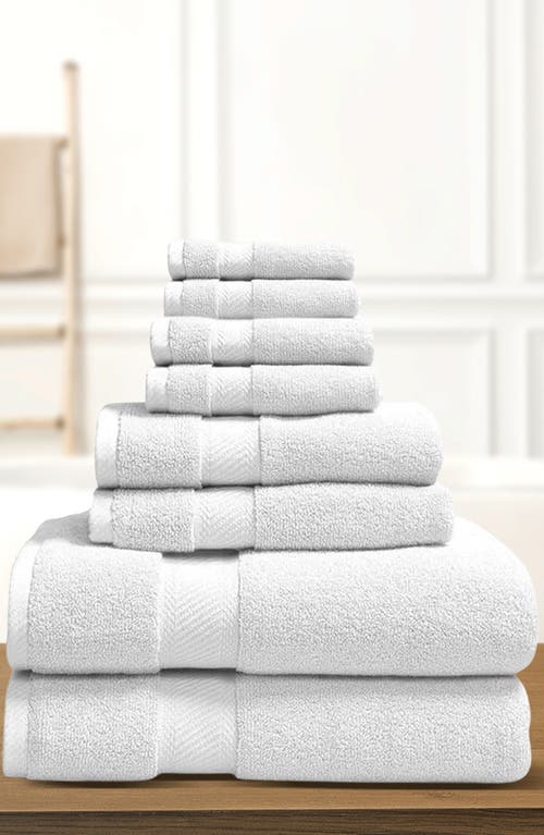 Luxury Home Organic Cotton Bath Towels Set In White