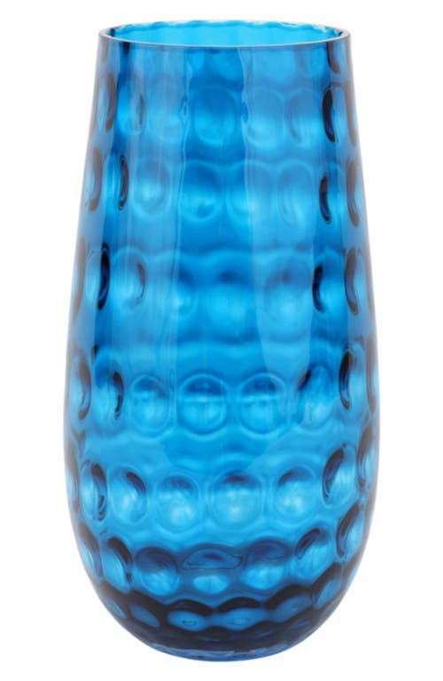 Vietri Bolla Glass Medium Pebbled Vase In Blue