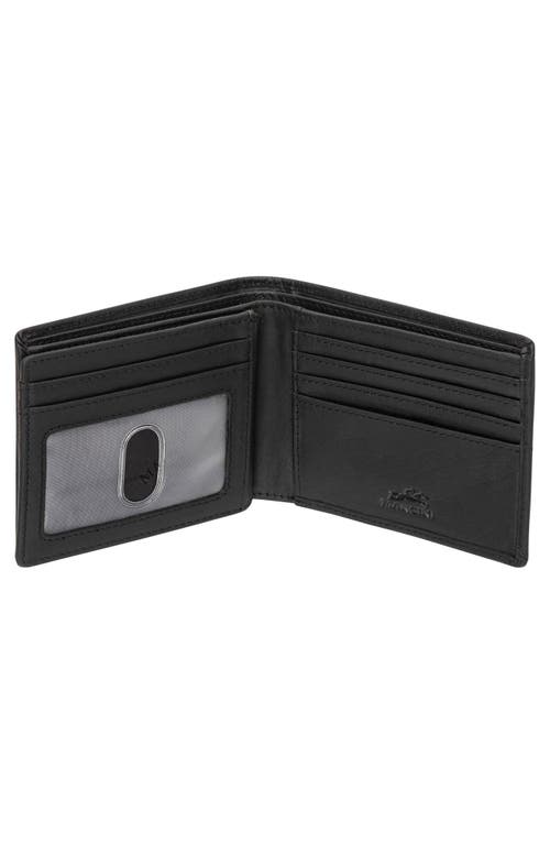Mancini Buffalo Rfid Center Wing Wallet With Coin Pocket In Black