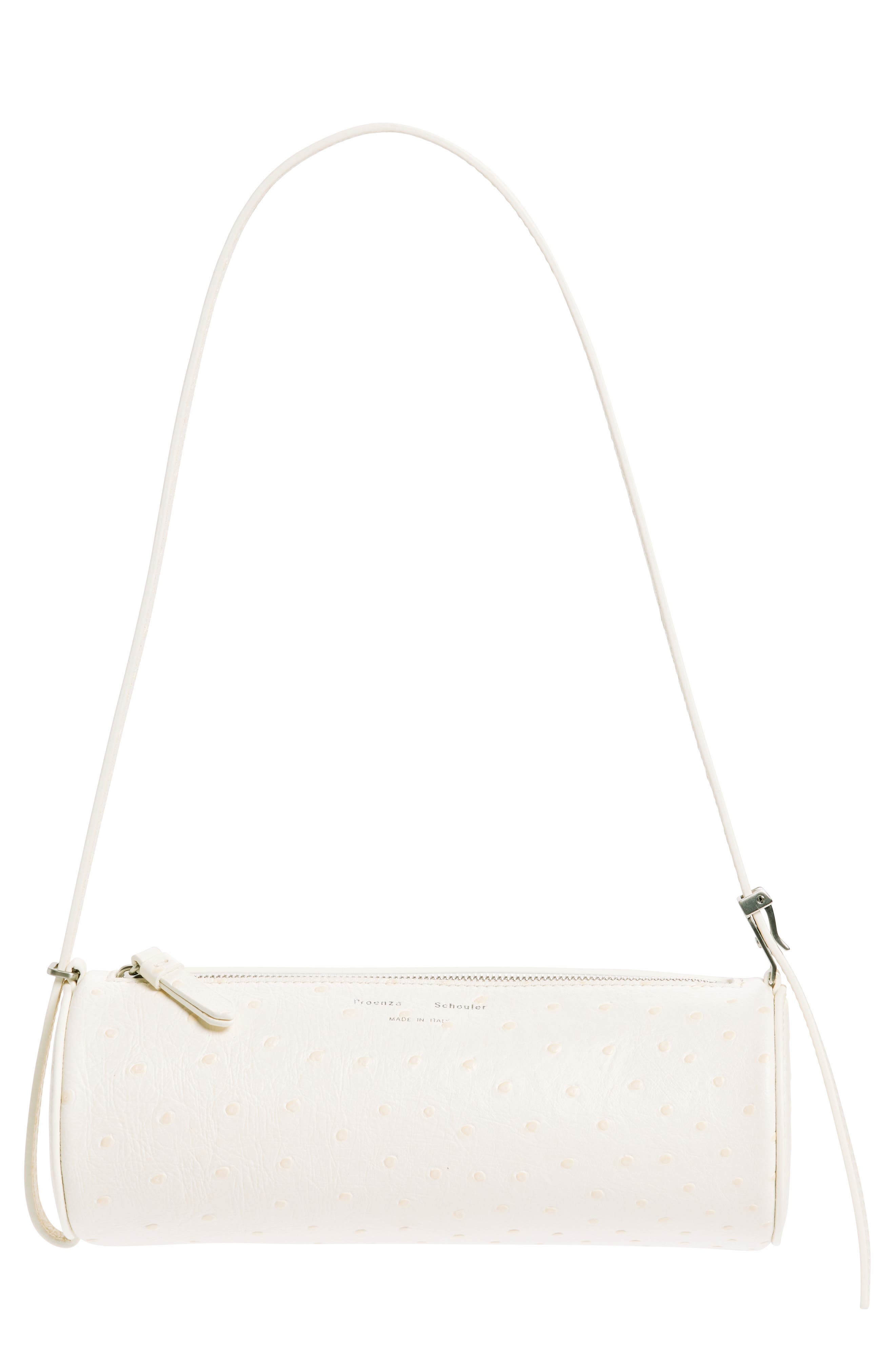 Proenza Schouler Mini Silo Ostrich Embossed Leather Shoulder Bag, Main, color, 