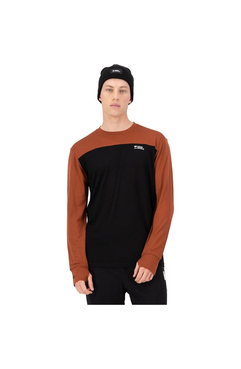 Mons Royale Yotei Tech Long-Sleeve Top - Men's, Alternate, color, Sienna/Black