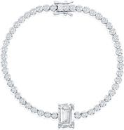 SIMONA Sterling Silver Cubic Zirconia Tennis Bracelet