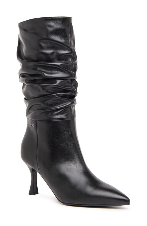 NeroGiardini Slouchy Pointed Toe Boot in Black 