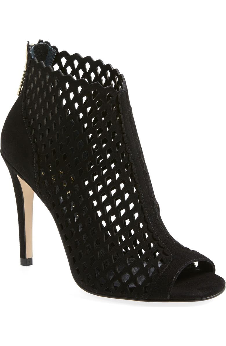 Ivanka Trump 'Didia' Cutout Cage Open Toe Suede Bootie, Main, color,