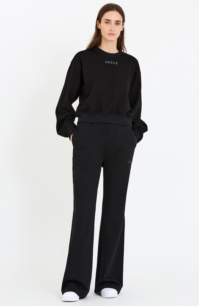 HERVE BY HERVE LEGER Logo Cotton Sweatshirt, Alternate, color,