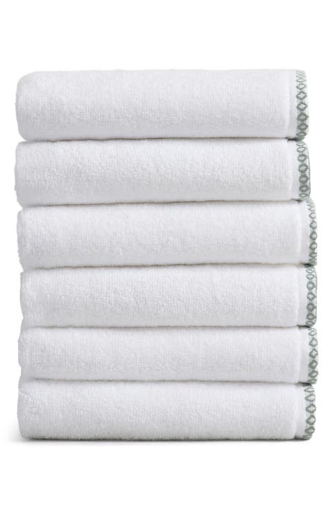 Border Stitch 6-Pack Cotton Hand Towels