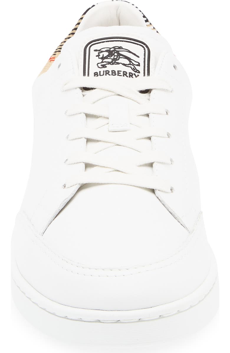 Burberry Set Check Low Top Sneaker, Alternate, color, White