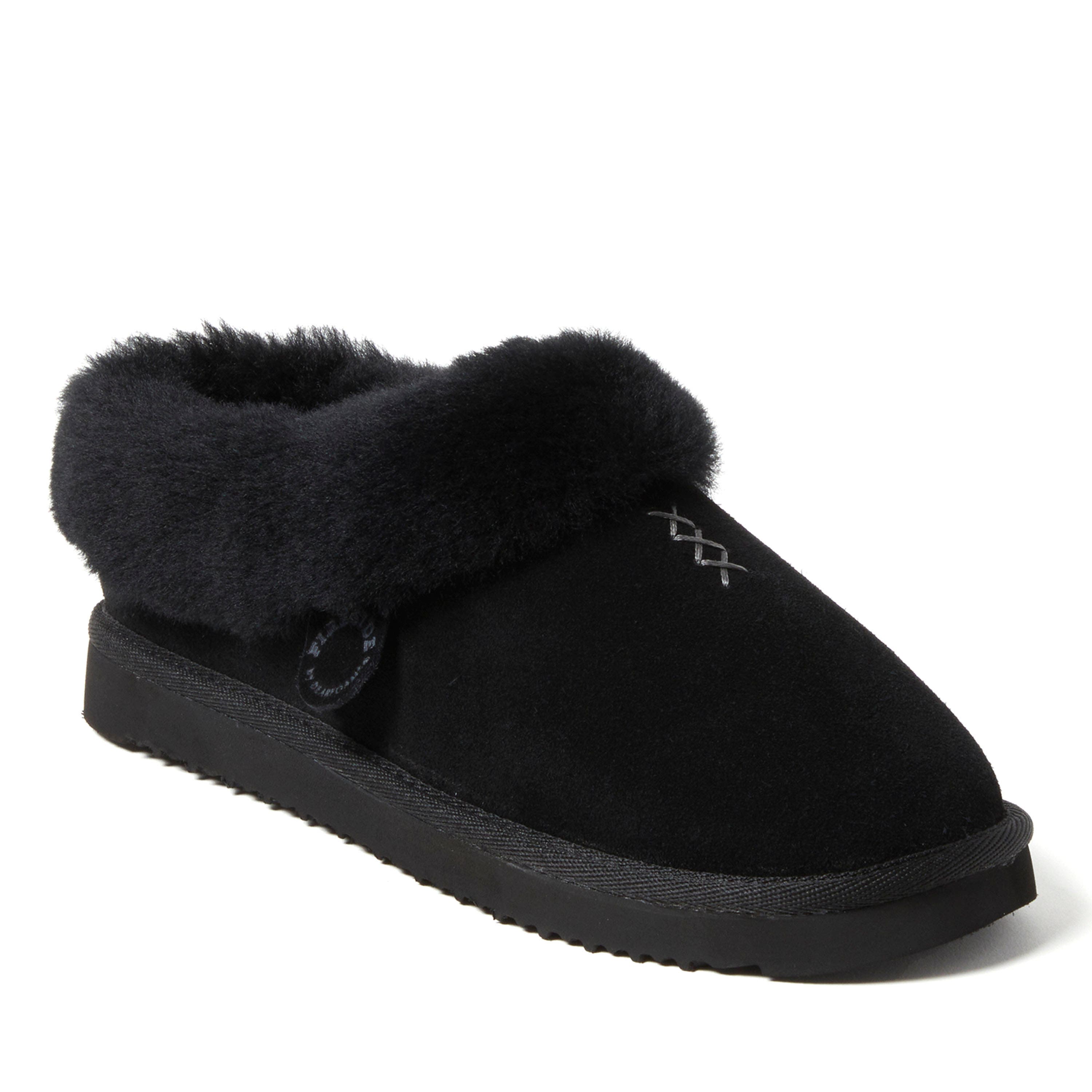 DEARFOAMS Fireside Adelaide Genuine Shearling Clog Slipper, Main, color, Black