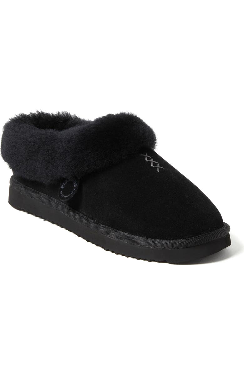DEARFOAMS Fireside Adelaide Genuine Shearling Clog Slipper, Main, color, Black