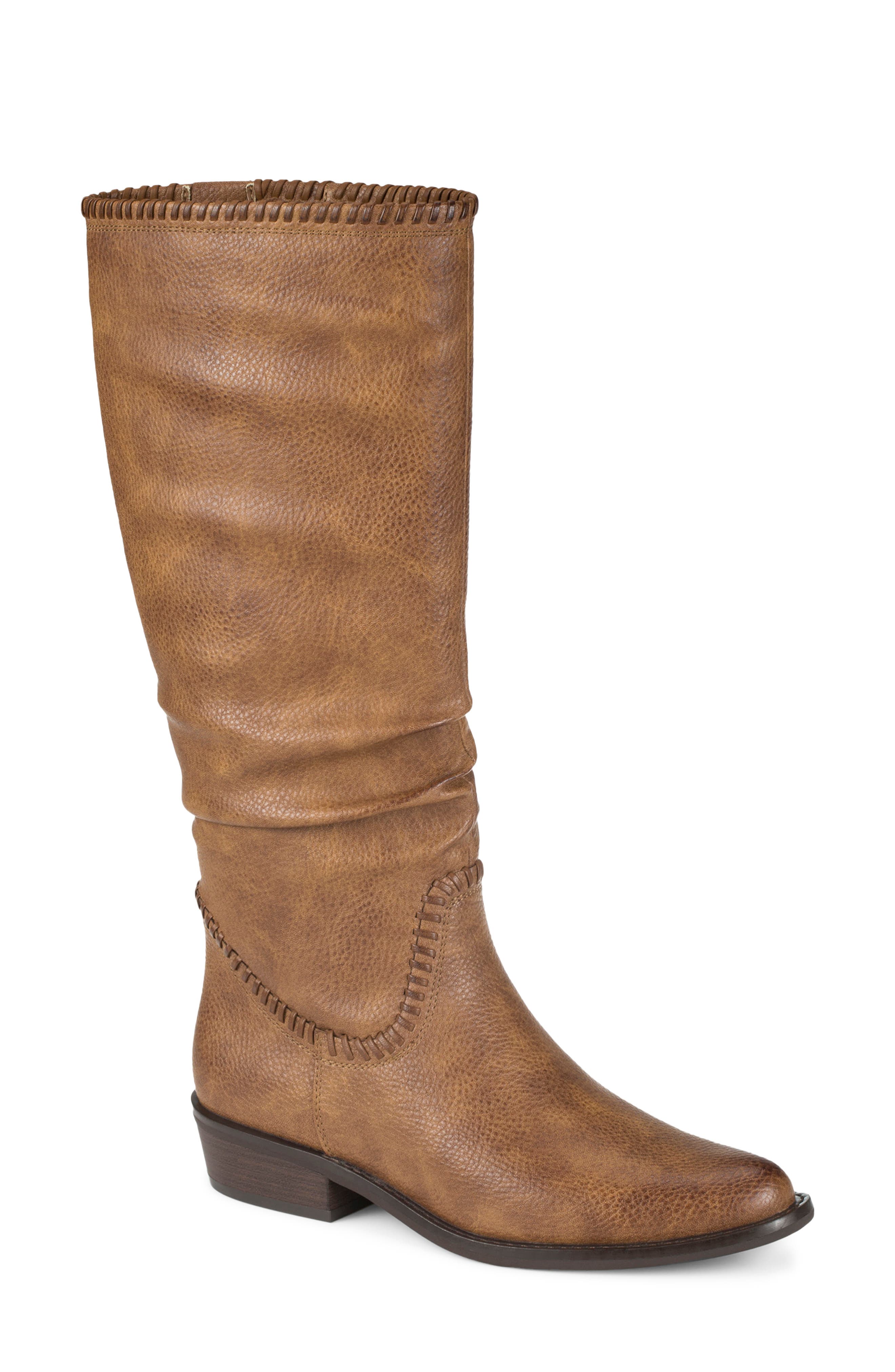 Nilla Faux Leather Tall Boot, Main, color, SADDLE