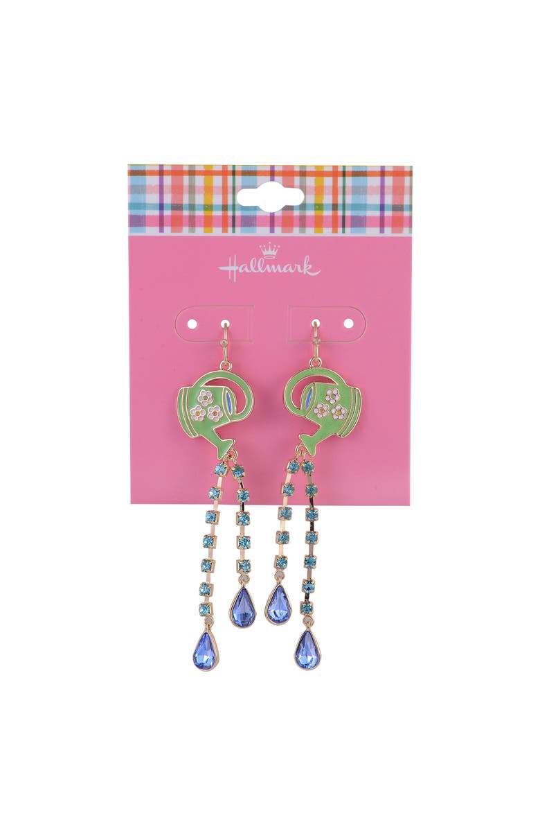 Hallmark Springtime Watering Can Earrings, Alternate, color, Green