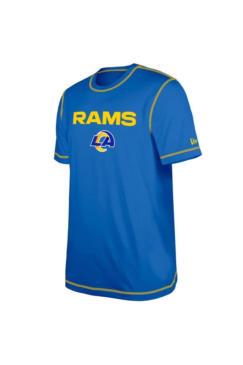 Men's New Era  Royal Los Angeles Rams Third Down Puff Print T-Shirt, Alternate, color, Royal