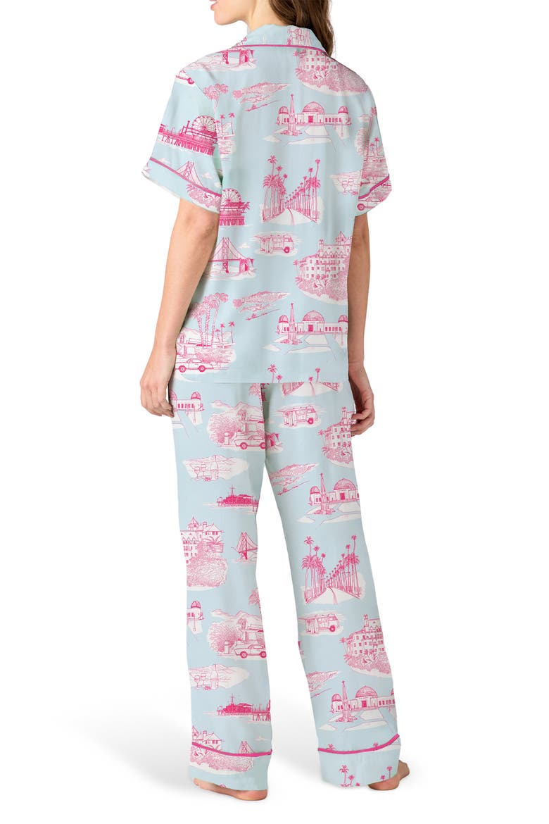 California Toile Cotton Blend Pajamas, Alternate, color, BLUE
