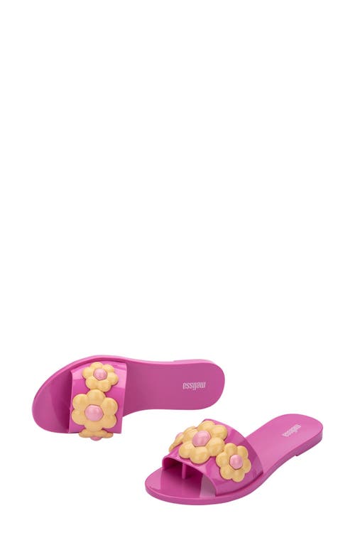 Melissa Babe Spring Slide Sandal In Lilac/yellow