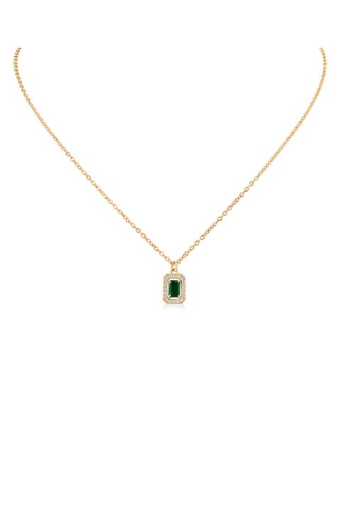 Classic Pavé Crystal Halo 16-Inch Pendant Necklace
