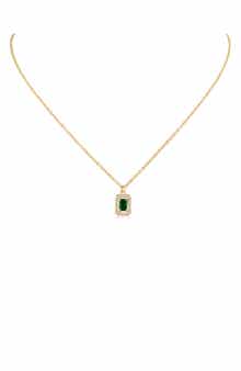 Classic Pavé Crystal Halo 16-Inch Pendant Necklace