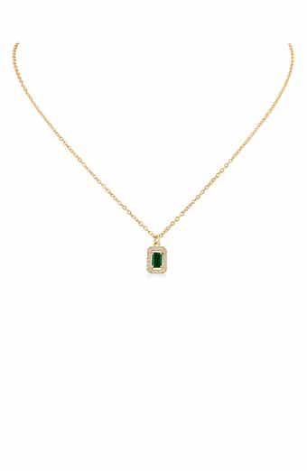 Classic Pavé Crystal Halo 16-Inch Pendant Necklace