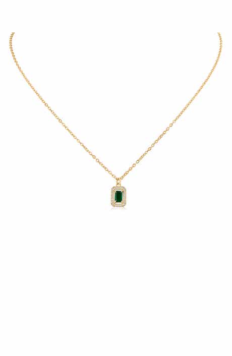Classic Pavé Crystal Halo 16-Inch Pendant Necklace