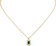 JARDIN Classic Pavé Crystal Halo 16-Inch Pendant Necklace