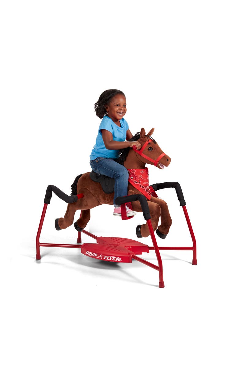 Radio Flyer Plush Interactive Spring Riding Horse - Chestnut, Alternate, color, Brown