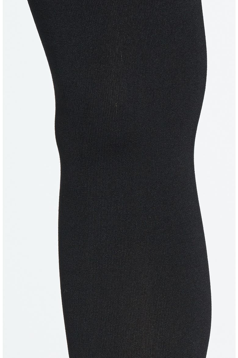 'Warm & Soft' Brushed Fleece Tights, Alternate, color, BLACK