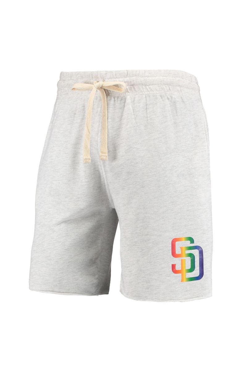 CONCEPTS SPORT Men's Concepts Sport Oatmeal San Diego Padres Mainstream Logo Terry Tri-Blend Shorts, Alternate, color, Oatmeal
