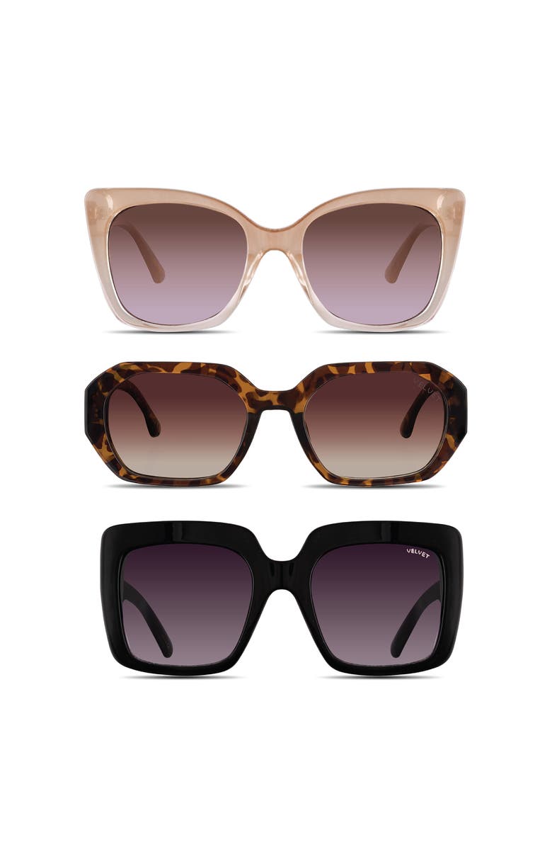 Velvet Eyewear Round Face Shape Sunglass Style Box, Main, color, 