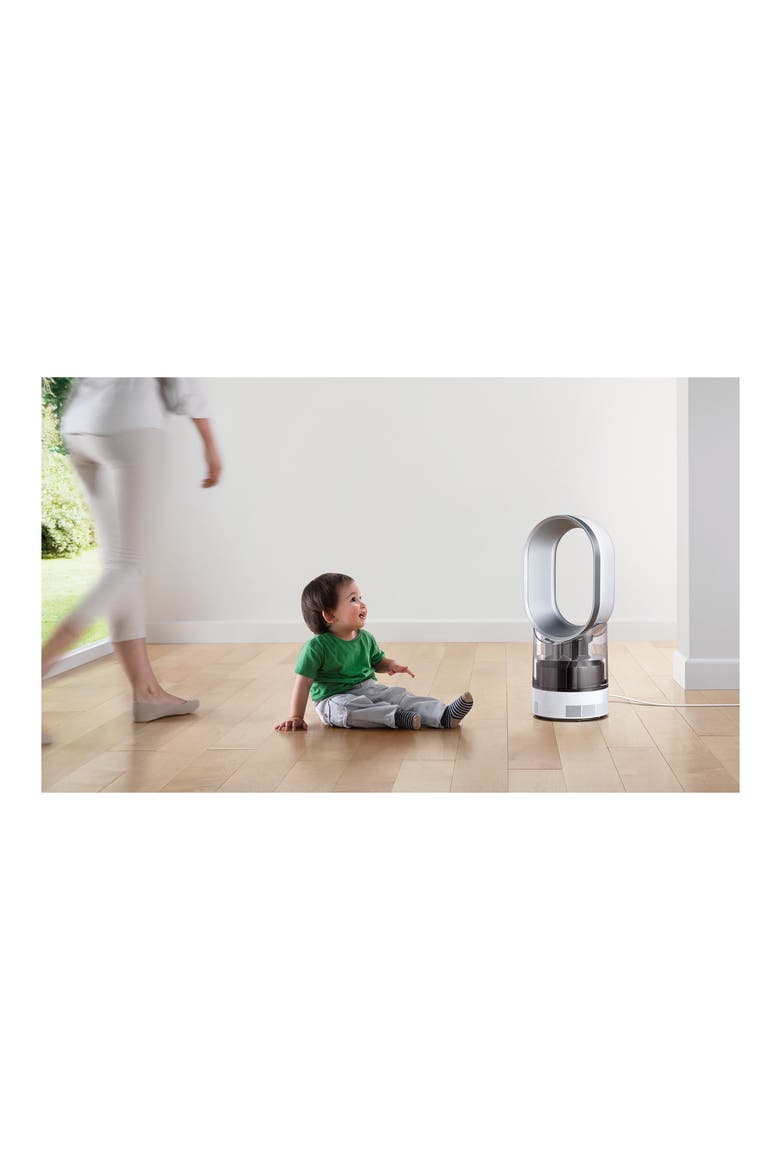 AM10 Hygienic Humidifier & Bladeless Fan, Alternate, color, WHITE/ SILVER