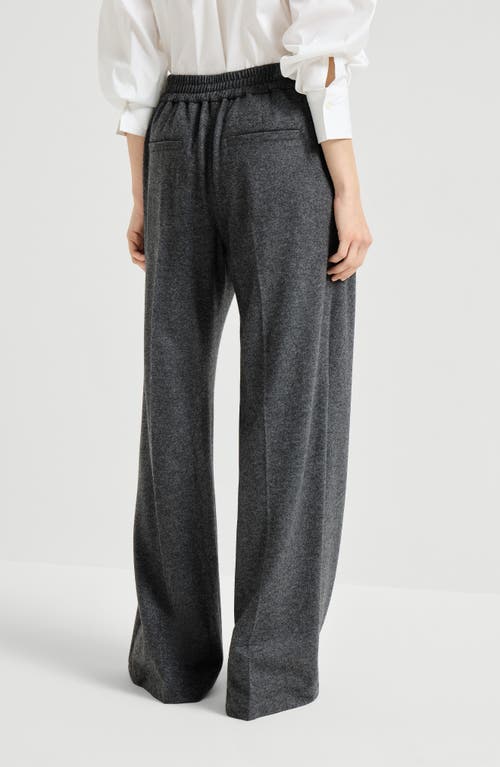 Brunello Cucinelli Cashmere Jersey Trousers In Blue