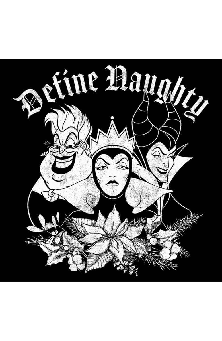 Disney Women's Disney Villains Define Naughty Graphic T-Shirt, Alternate, color, Black