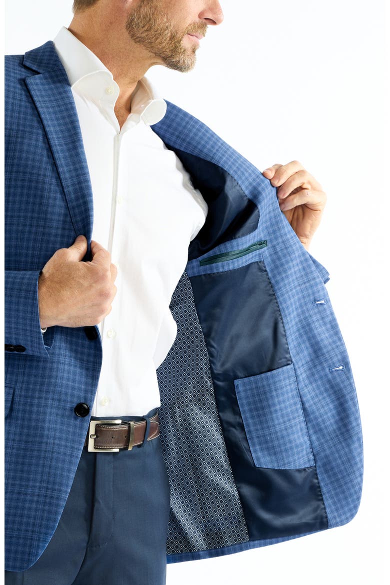 Check Wool Blend Sport Coat, Alternate, color, BLUE