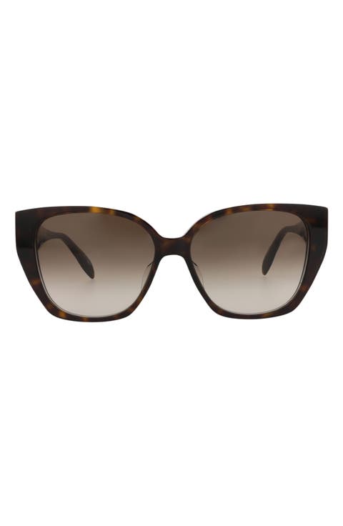 58mm Oversize Cat Eye Sunglasses