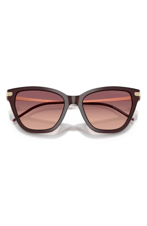 Emporio Armani 54mm Gradient Cat Eye Sunglasses In Purple