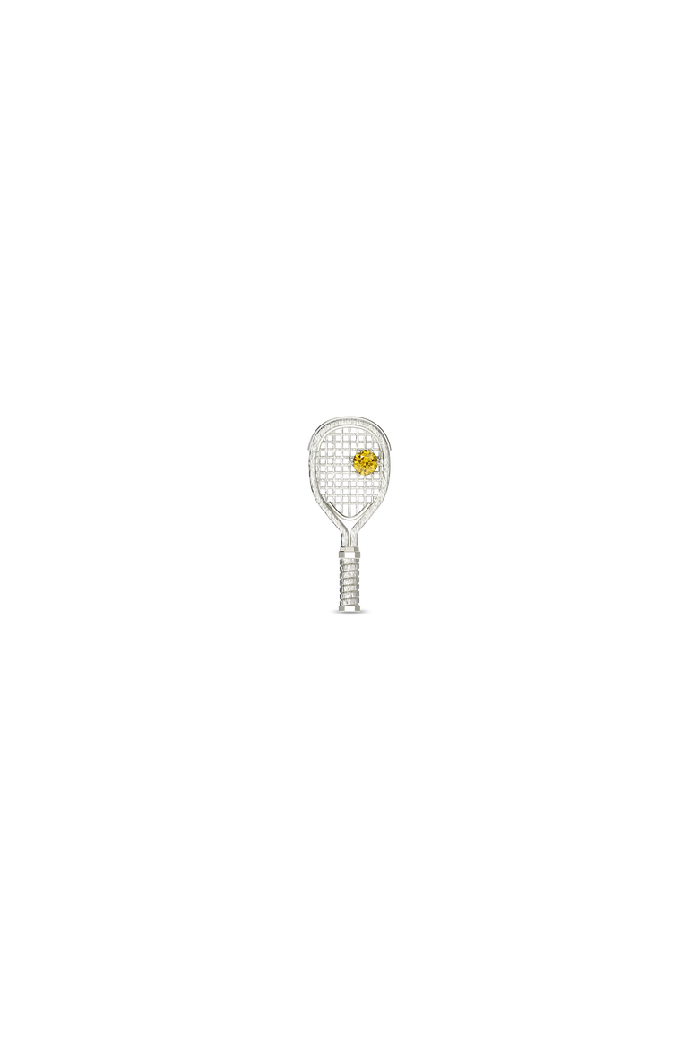 The Tennis Racket Stud Earring, Yellow Diamond, Alternate, color, Silver / Yellow Diamond