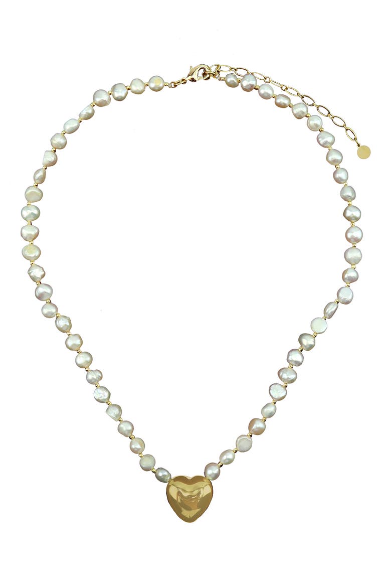 Freshwater Pearl Pendant Necklace, Main, color, WHITE