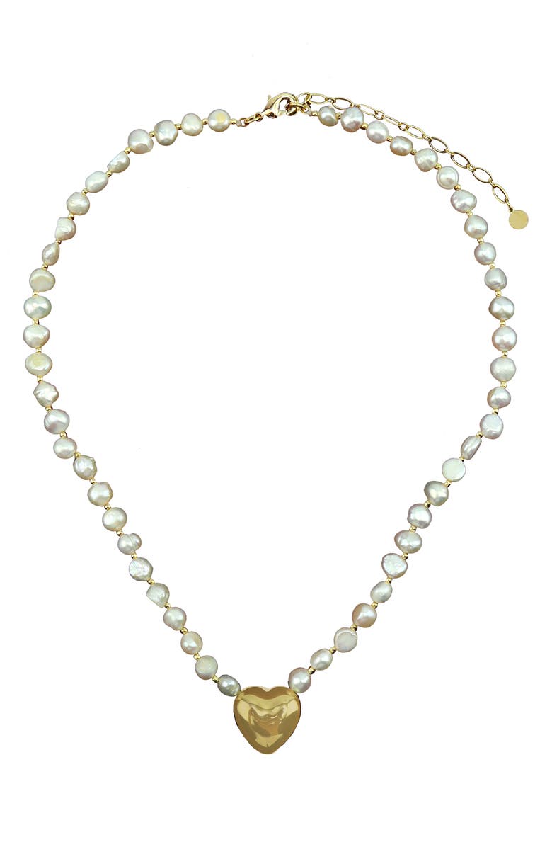 Panacea Freshwater Pearl Pendant Necklace, Main, color, White