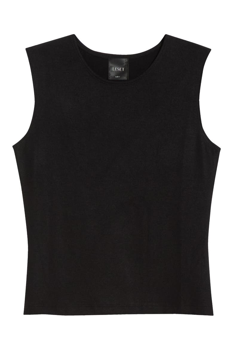 Lauren Short Sleeve Crewneck Tank, Alternate, color, BLACK